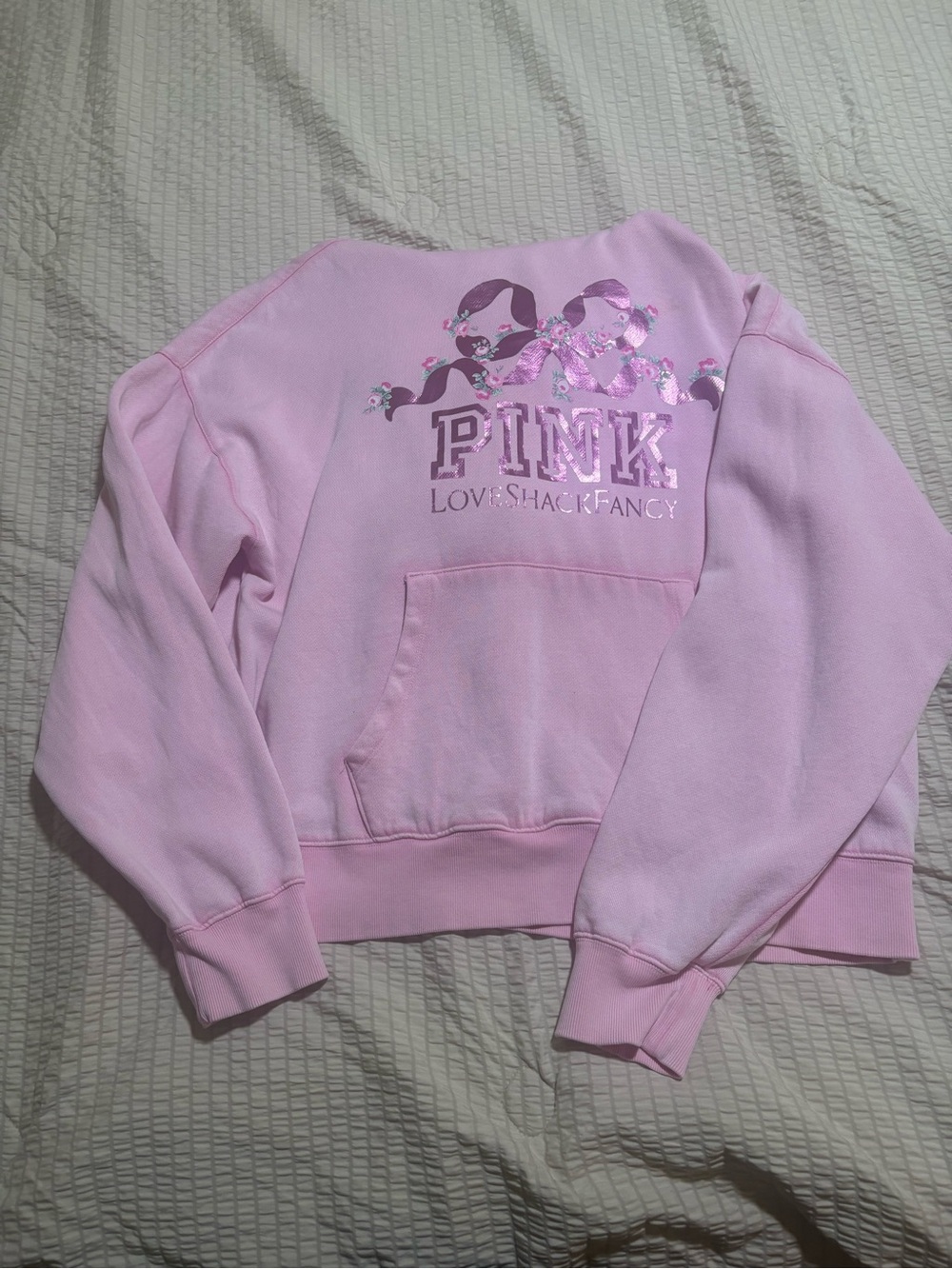 LoveShackFancyXPink Logo Pullover Sweatshirt